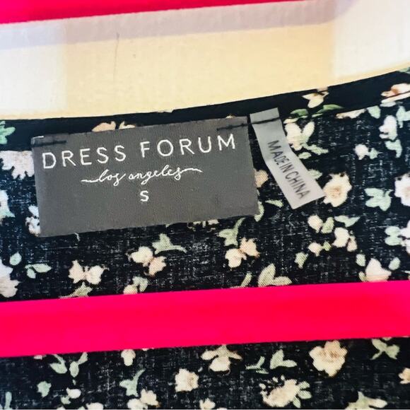 Dress Forum Dark Floral Dress Sz Small Feminine Cottagecore 90s Prairie Country - Picture 6 of 9